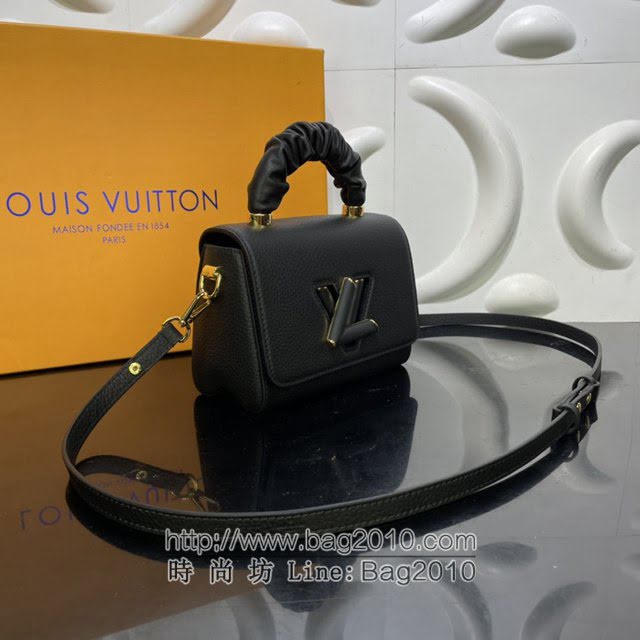 Louis Vuitton新款女包 路易威登Twist中号手袋 Taurillon皮革 小牛皮抽褶手柄 LV手提女包单肩斜挎包  ydh4217